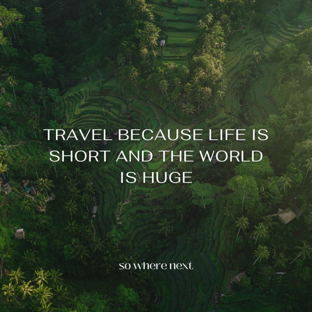 travel quote - Travel because life is short and the world is huge.