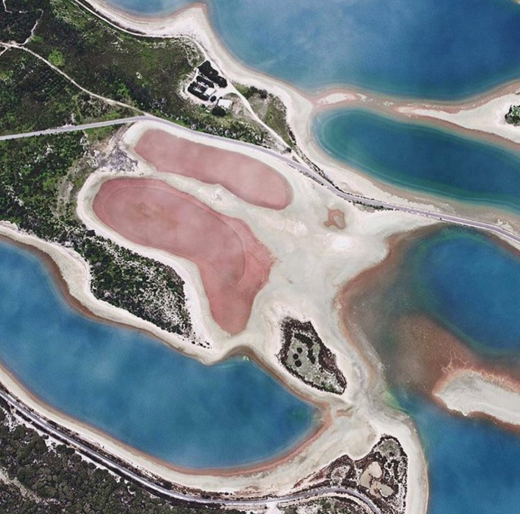 The pink lakes in the heart of Wadjemup / Rottnest island