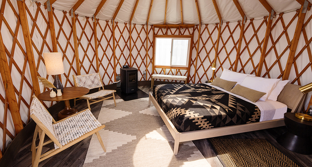 A printed and patterned yurt | Frontier Drive-Inn 